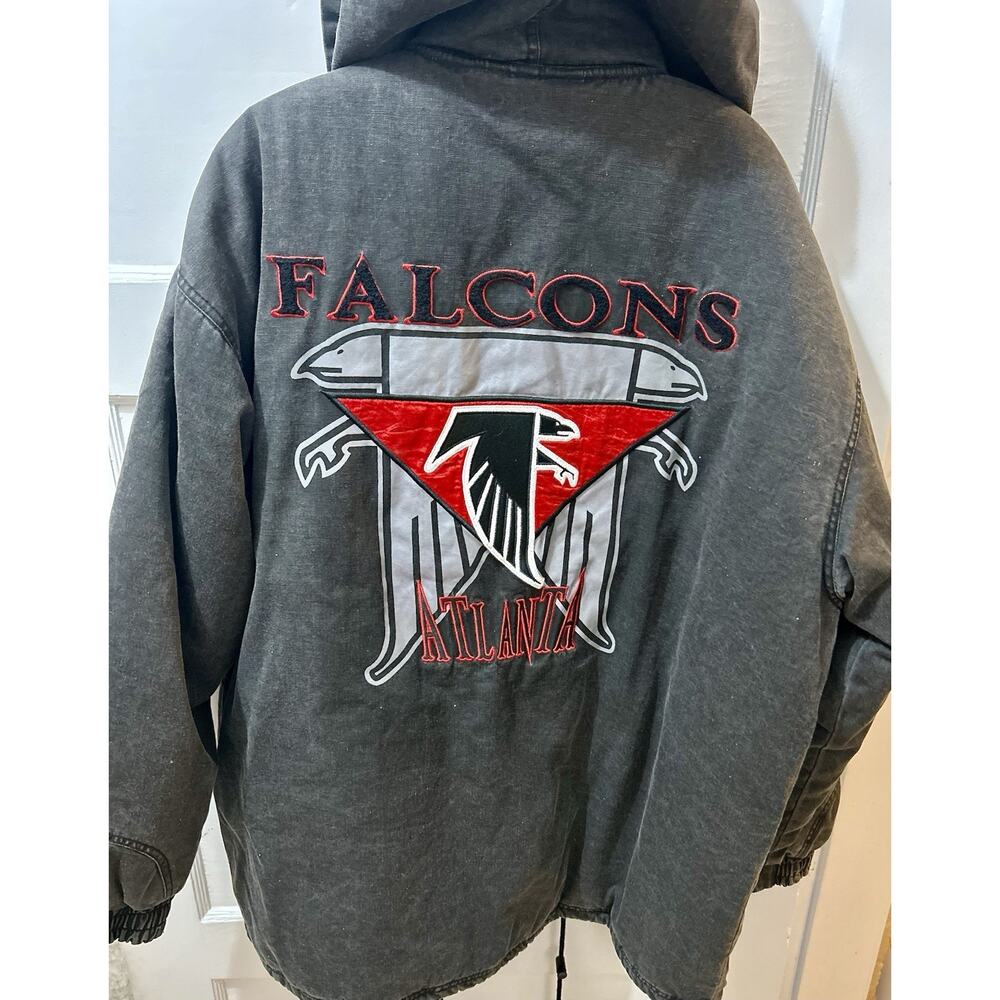 Vintage Apex One NFL Atlanta Falcons Canvas Parka Jacket Mens XL - XXL Very Rare - Picture 4 of 9